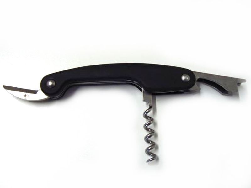 Kellnermesser mit Flaschenöffner und Korkenzieher und Softgriff Kellnermesser mit Flaschenöffner und Korkenzieher und Softgriff