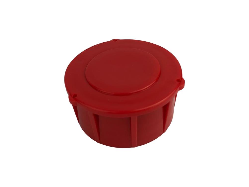 Red cap without hole for fermentation barrel with green lid