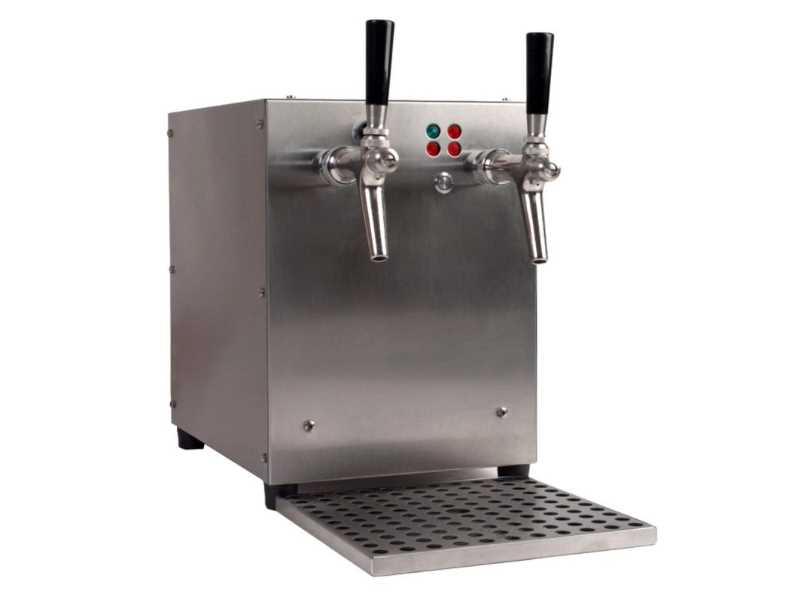 Mulled wine dispenser, 9 KW, 100 l/h, 2 taps, with electric pumps, stainless steel by Schankanlagen Koch