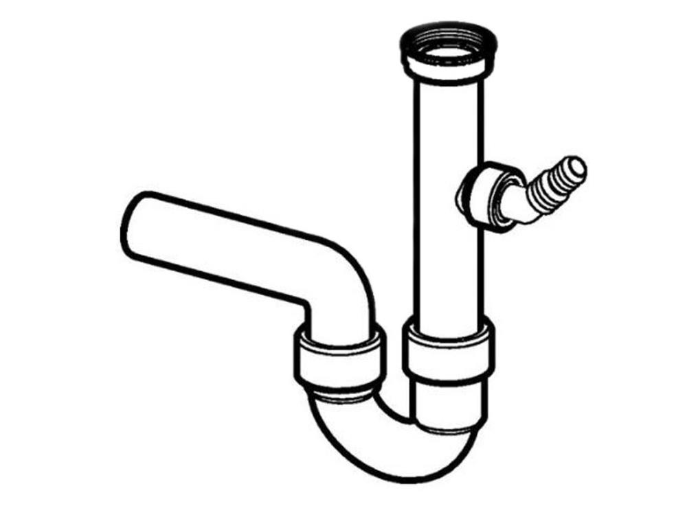 Siphon Becken 1 Gewinde 1½" ø 40mm gerade