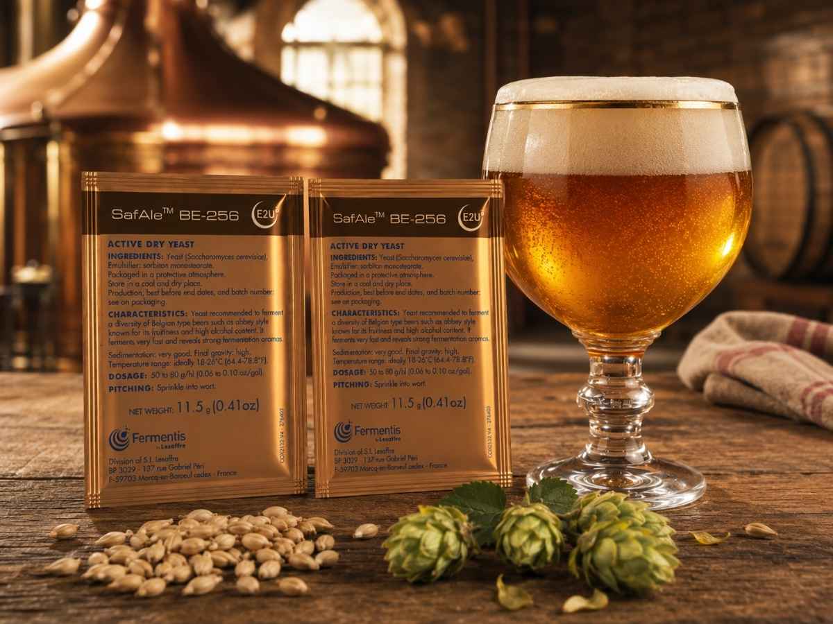 Belgische Bierhefe mit BE-256 Trockenhefe und belgischem Ale beim Bier brauen