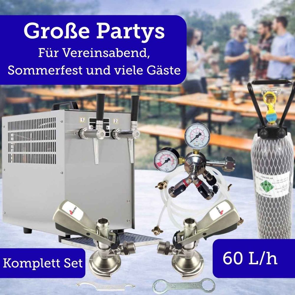 Bierkoffer 60 l/h Oprema Trockenkühler 2 leitig Zapfanlage Komplett Set