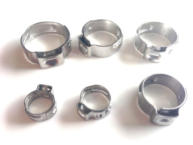 10 stainless steel 1-ear clamps