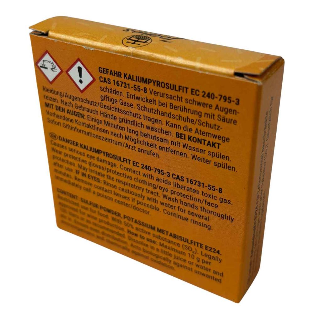 Schwefelpulver Kaliumdisulfit 10x1g – zur Stabilisierung von Wein & Most Schwefelpulver Kaliumdisulfit 10x1g – zur Stabilisierung von Wein & Most