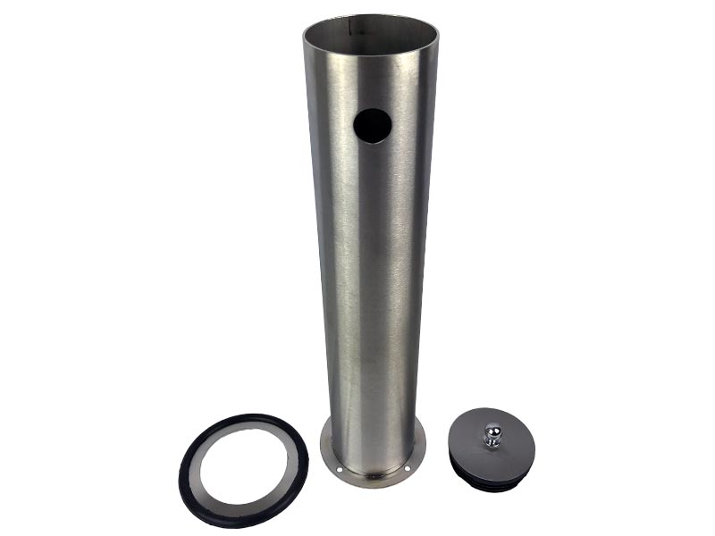 Stainless steel dispensing column, round, satin finish 1 conductor