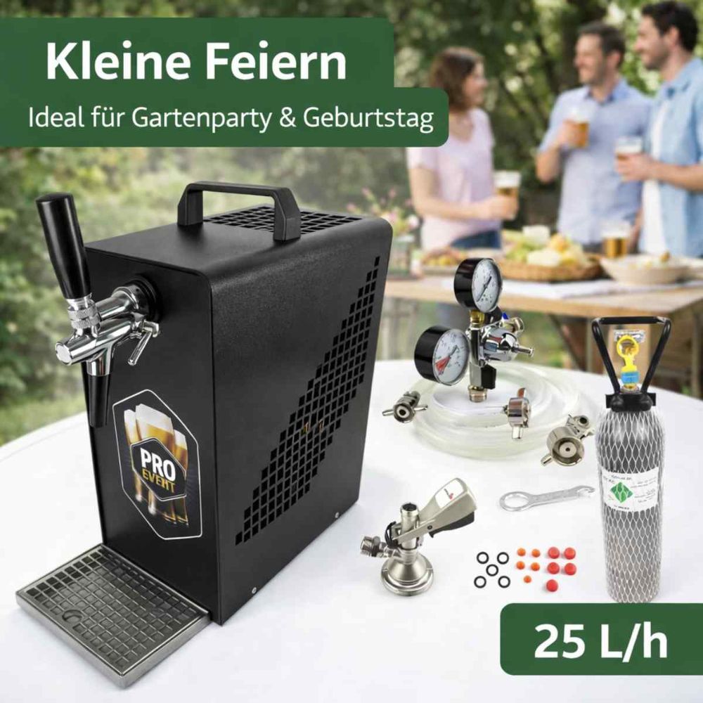 Zapfanlage 25 Liter/h schwarz Oprema komplett mit Zubehör