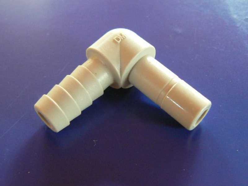 Elbow pipe plug 5/16" plug 8mm hose