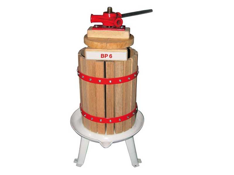 Fruit press with wooden basket 6 l