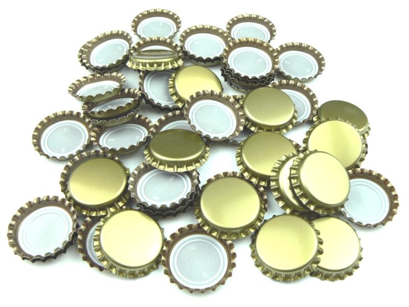 100 crown caps gold 26mm