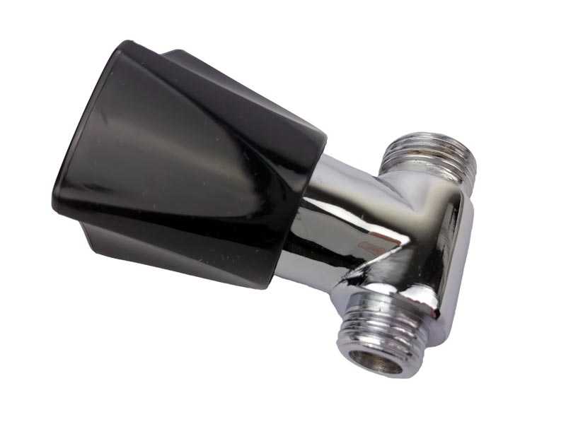 Underflush valve for cold water tap, chrome-plated