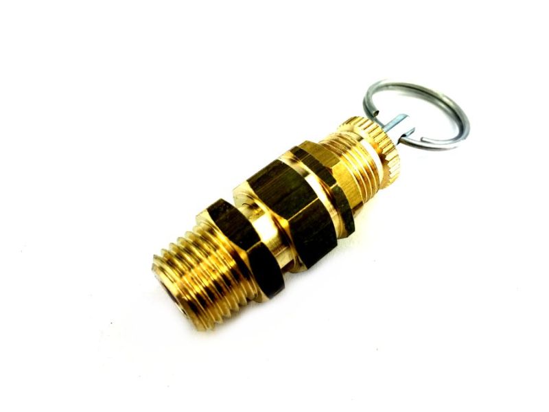 Sicherheitsventil einstellbar 0 bis 2 bar mit 1/4" AG Messing Sicherheitsventil einstellbar 0 bis 2 bar mit 1/4" AG Messing