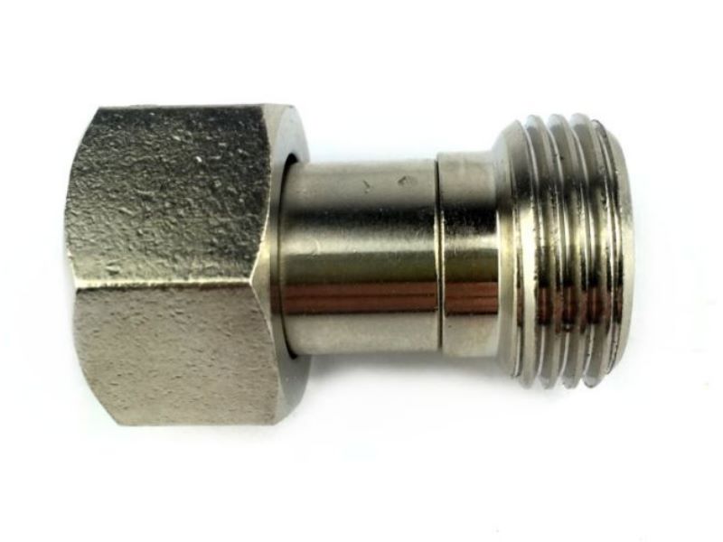 Adapter connector from 5/8 inch female hexagonal to 3/4 inch male (X)