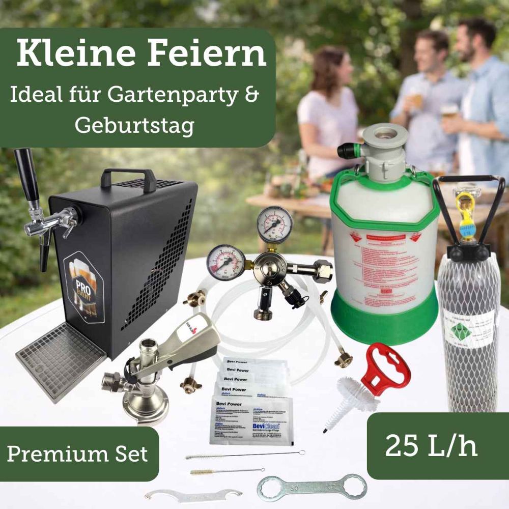 Mini Durchlaufkühler 25 l/h Oprema Schwarz 1 leitig Zapfanlage Premium Set