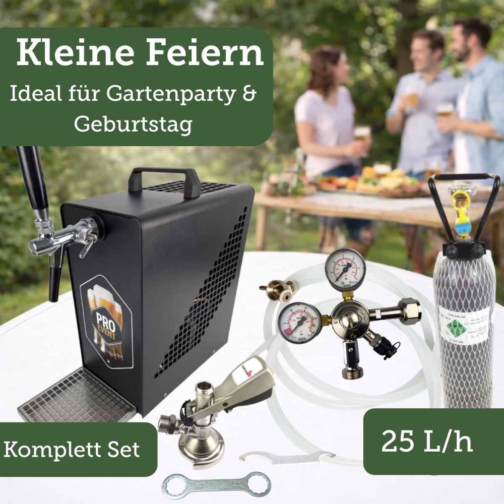 Mini Durchlaufkühler 25 l/h Oprema Schwarz 1 leitig Zapfanlage Komplett Set