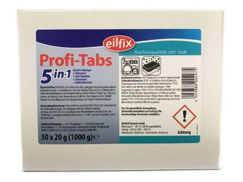 50x Profi Tabs 5 in 1 Geschirrspülmaschine Geschirrspüler Spülmaschine Eilfix 50x Profi Tabs 5 in 1 Geschirrspülmaschine Geschirrspüler Spülmaschine Eilfix