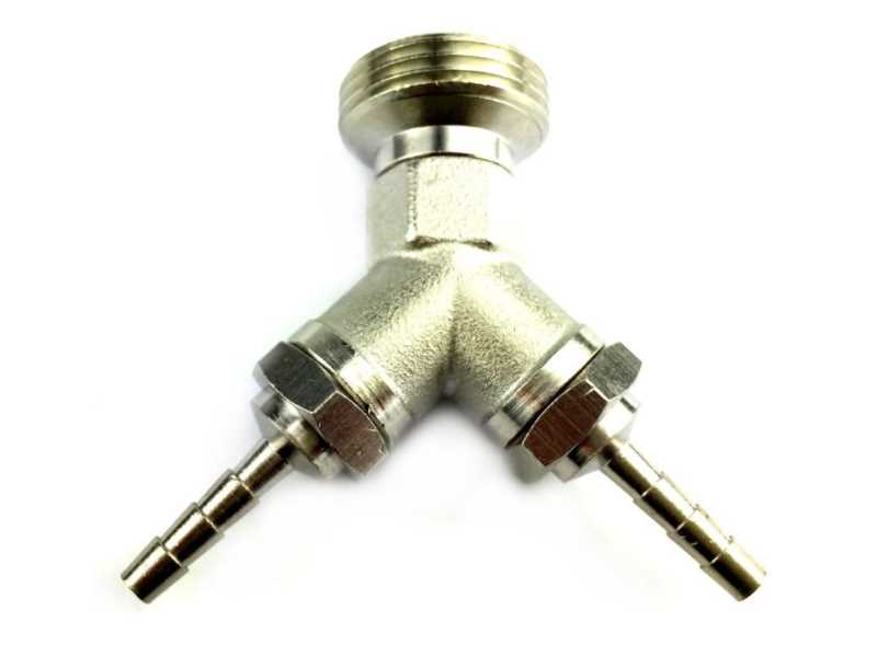 Y-Stück Metall mit 1x 1/2" AG & 2x Tüllen 4mm (X) Y-Stück Metall mit 1x 1/2" AG & 2x Tüllen 4mm (X)