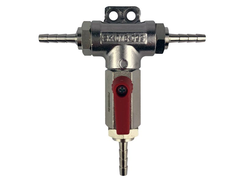 Co2 wall distributor shut-off valve with ball valve 4mm