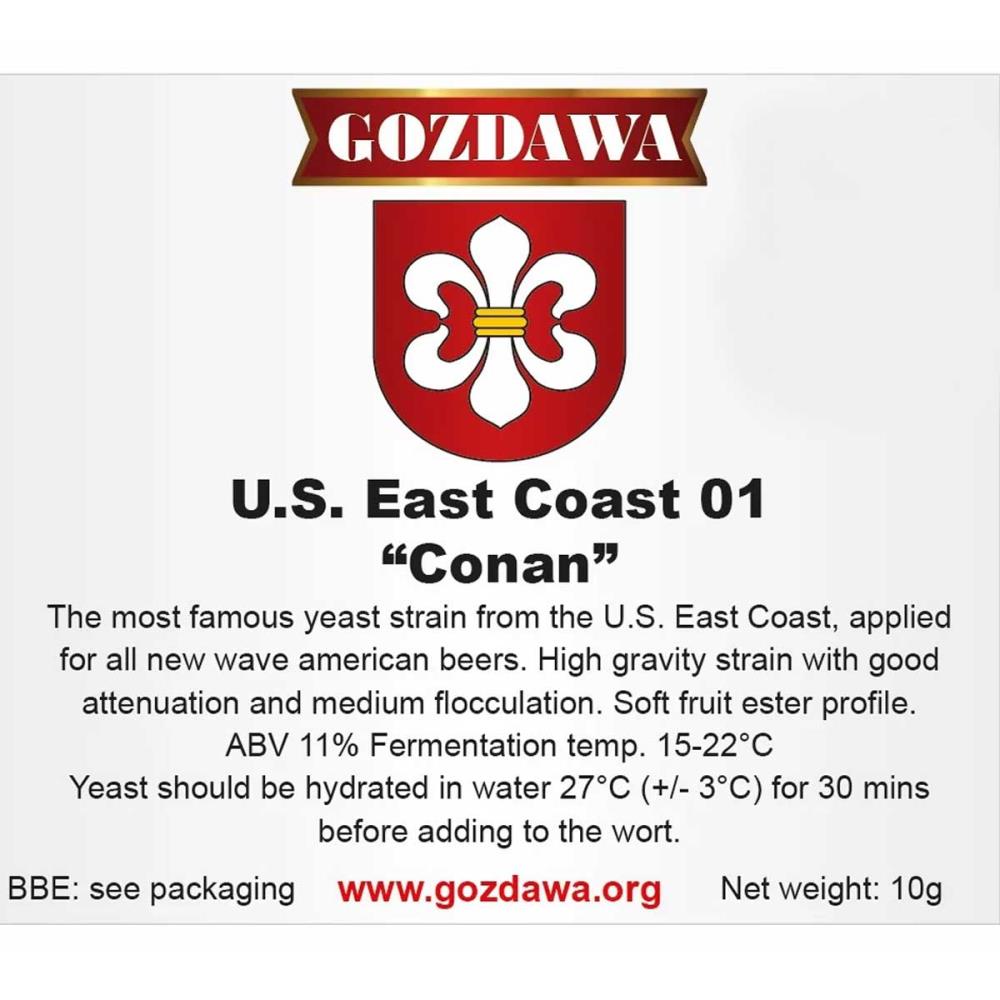 Gozdawa U.S. East Coast 01 'Conan' Bierhefe obergärig 10g Gozdawa U.S. East Coast 01 'Conan' Bierhefe obergärig 10g