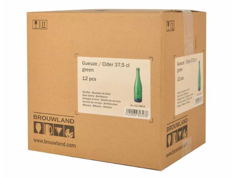 Sparkling wine bottle Geuze bottle 37.5 cl , green 29 mm KK, carton 12 pieces