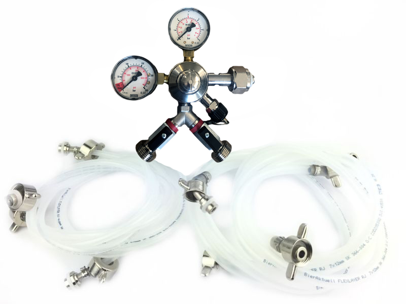 Zapfanlagen-Set Duo Premium – 2-leitig mit Schläuchen & Druckminderer Zapfanlagen-Set Duo Premium – 2-leitig mit Schläuchen & Druckminderer