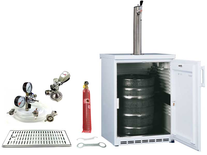 Unterbau Fasskühlschrank mit Zapfanlage komplett Unterbau Fasskühlschrank mit Zapfanlage komplett