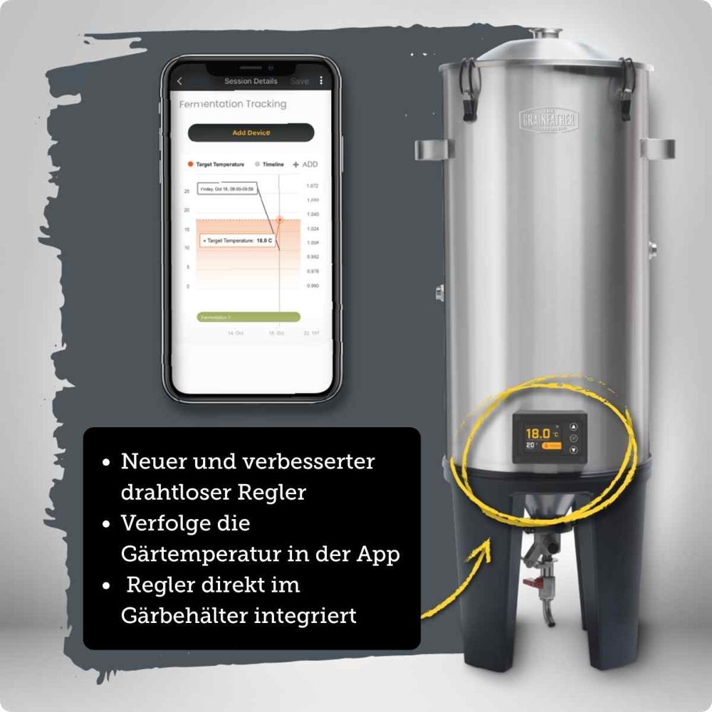 Grainfather Conical Fermenter GF30 – Edelstahl Gärbehälter mit Temperatursteuerung