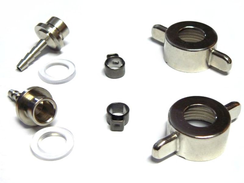 Mutter Tüllen Set für Co2 Schlauch 4mm 3/4"