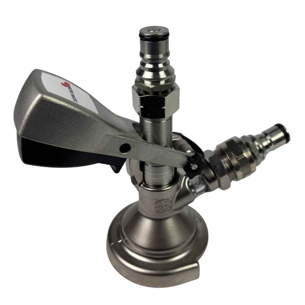 Flachzapfkopf mit NC-Anschlüssen