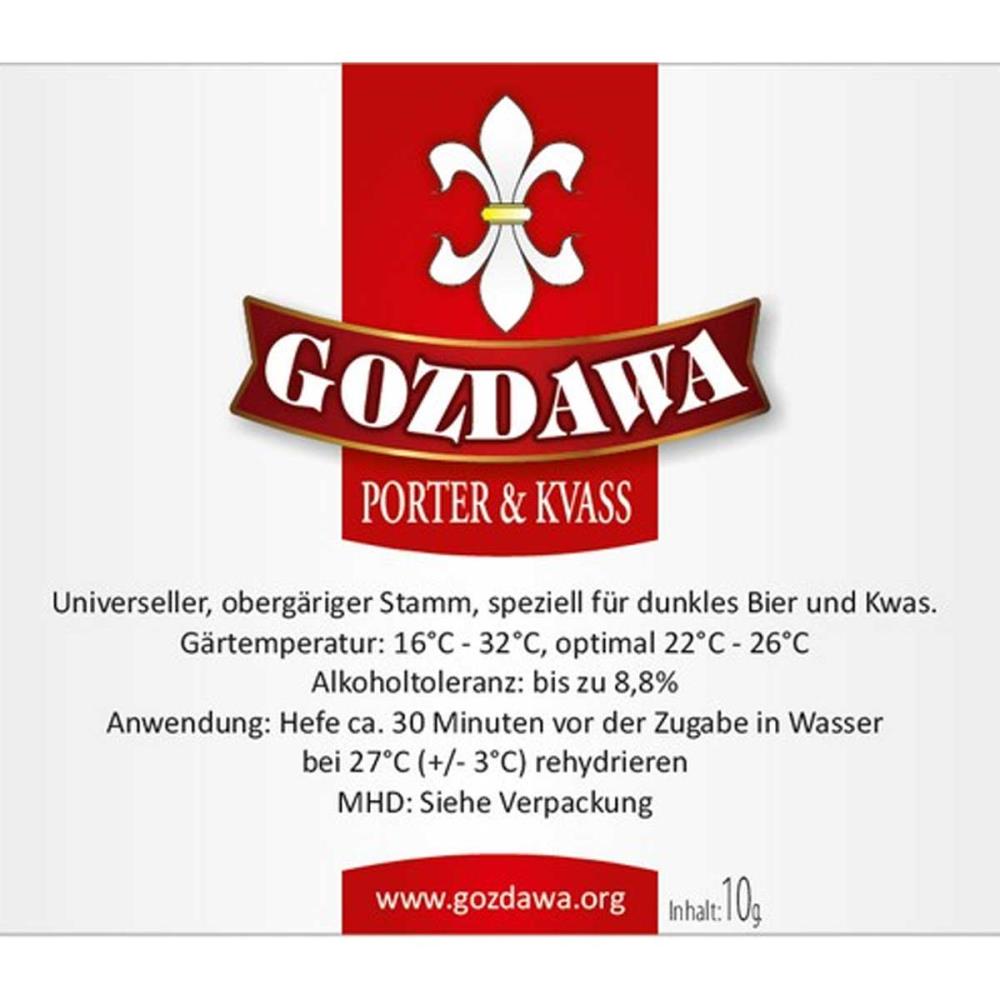 Gozdawa Porter & KVASS Bierhefe obergärig 10g Gozdawa Porter & KVASS Bierhefe obergärig 10g