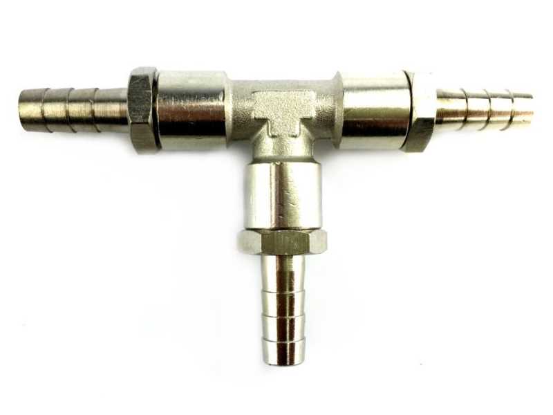 T-Stück Metall mit 3x Tüllen 7mm (X)