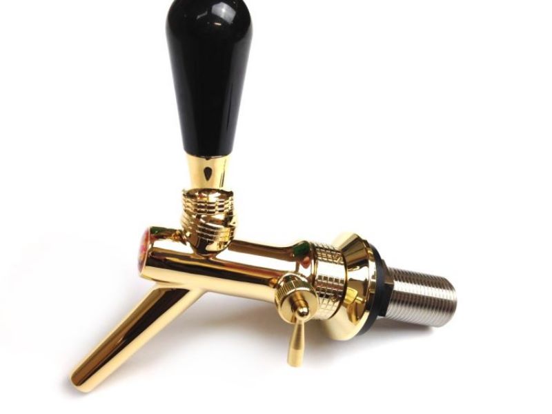 Zapfhahn Kompensator Edelstahl vergoldet CMB V10 55m Stutzen Zapfhahn Kompensator Edelstahl vergoldet CMB V10 55m Stutzen