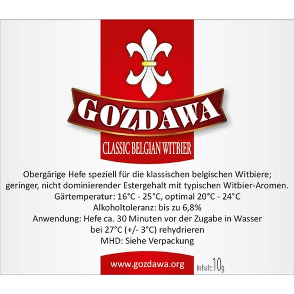 Gozdawa Classic Belgian Witbier Bierhefe obergärig 10g Gozdawa Classic Belgian Witbier Bierhefe obergärig 10g