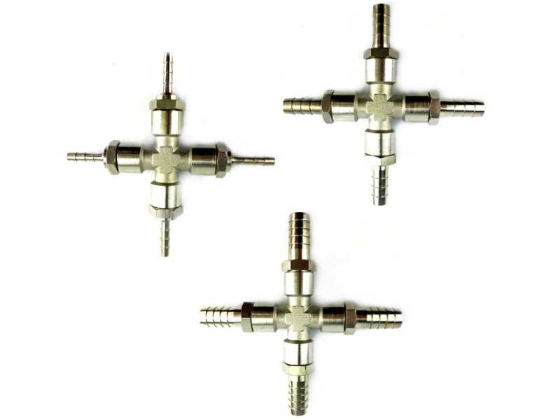 Kreuz-Stück Metall mit 4x Tüllen 4, 7 oder 10mm