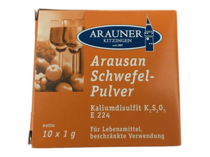 Arausan Schwefelpulver klein 10x1g (Kaliumdisulfit)