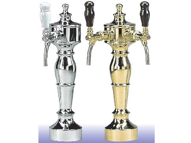 Schanksäule flämische Form 2 leitig in Messing Schanksäule flämische Form 2 leitig in Messing