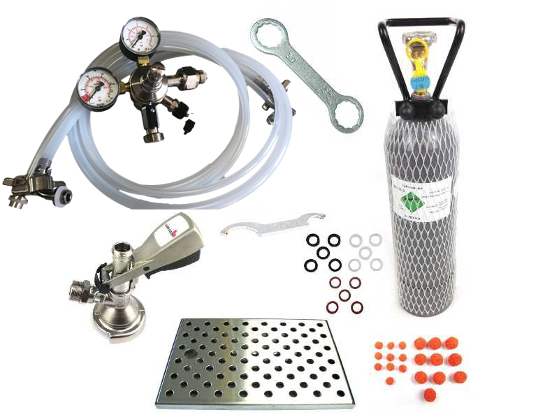 Zapfanlagen-Set Klassik – Komplettset mit 2 kg CO₂-Flasche & Tropfblech Zapfanlagen-Set Klassik – Komplettset mit 2 kg CO₂-Flasche & Tropfblech